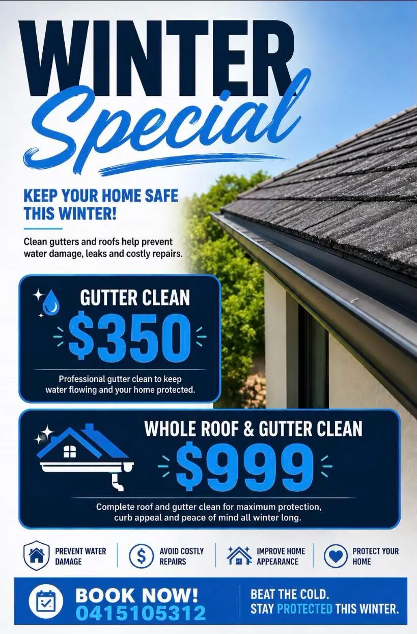 Pinnacle Roofing winter special: gutter clean for $350 or whole roof and gutter clean for $999